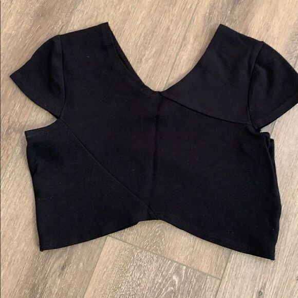 Black Knit Crop Top - Picture 3 of 7